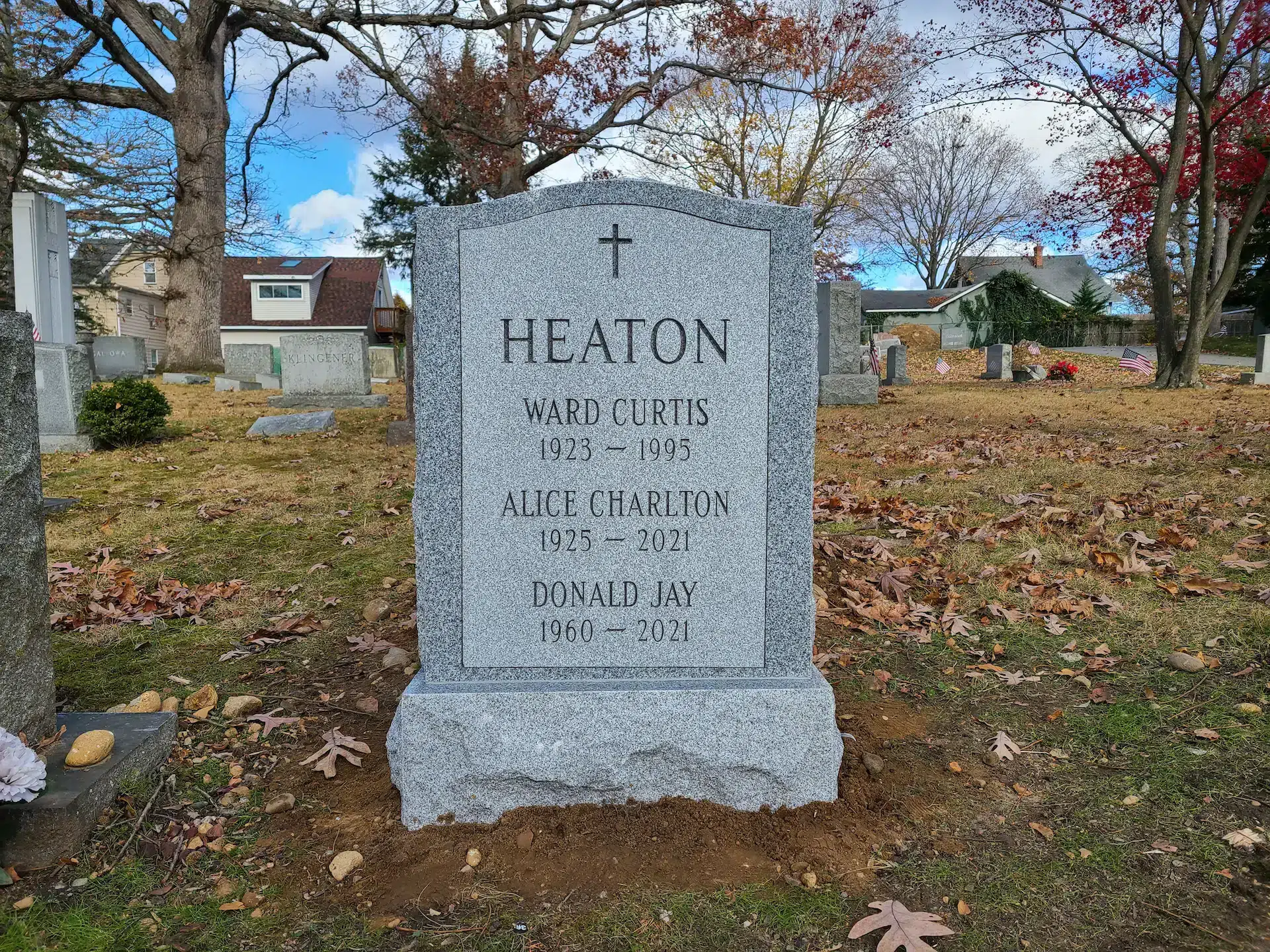 Individual upright headstones portfolio by Da Vinci Monuments.